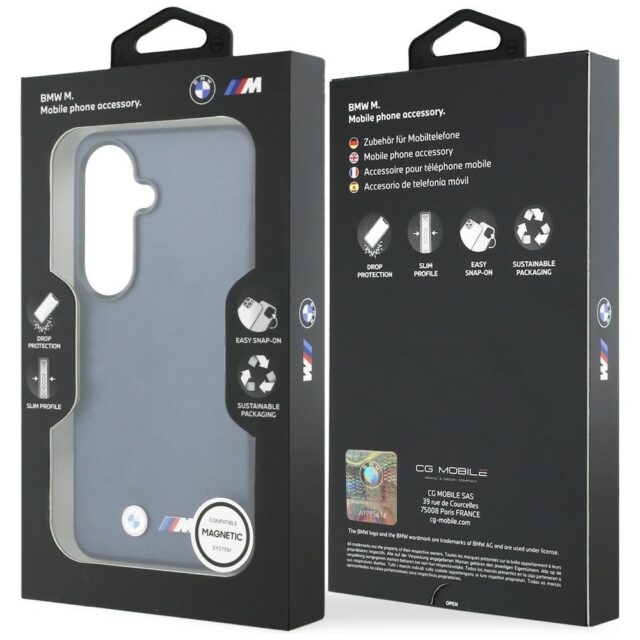 Etui BMW M Metal Logo MagSafe do Samsung  Galaxy S26 granatowy - imagine 8