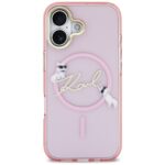 Case Karl Lagerfeld IML Choupettes Karl  Script Logo MagSafe for iPhone 17 pink - imagine 3