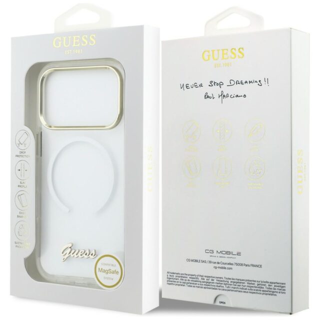 Case Guess IML Gradient Script Metal     MagSafe for iPhone 17 Pro white - imagine 8