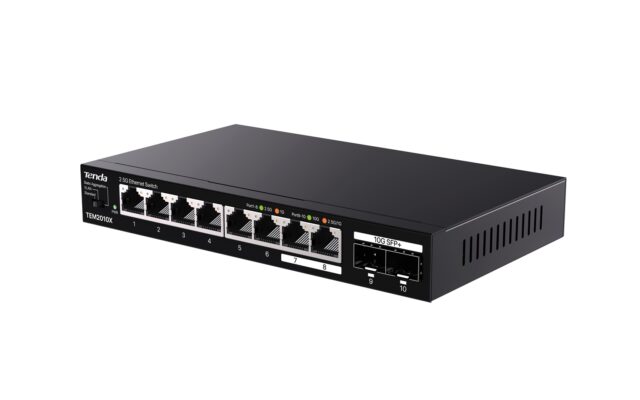 Tenda TEM2010X network switch 2.5G Ethernet (100/1000/2500) Desktop Black - imagine 3