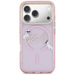 Case Karl Lagerfeld IML Choupettes Karl  Script Logo MagSafe for iPhone 17 Pro pink - imagine 3
