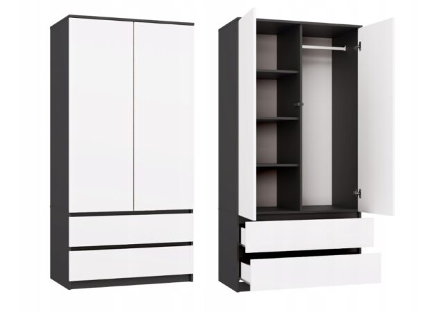 MALWA SS-90 wardrobe  anthracite/white - imagine 6