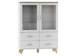 Cama display cabinet LOTTA 2D4D white + sonoma oak - imagine 5