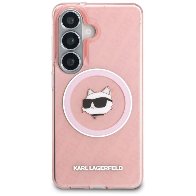 Case Karl Lagerfeld IML Repeated         Choupette MagSafe for Samsung Galaxy S26 Plus pink - imagine 3