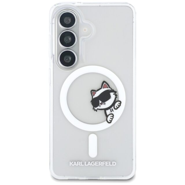 Case Karl Lagerfeld IML Peekaboo         Choupette MagSafe for Samsung Galaxy S26 transparent - imagine 4