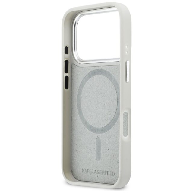 Etui Karl Lagerfeld Croco KL Script Logo  MagSafe do iPhone 17 Pro Max srebrny - imagine 7