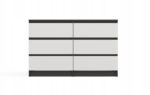 M6 MALWA CHEST OF DRAWERS 120 CM 6 DRAWERS ANTHRACITE/WHITE - imagine 4