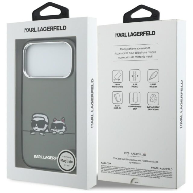 Karl Lagerfeld IML K&CH Heads Logo MagSafe Zadní Kryt pro iPhone 17 Pro Black - imagine 9