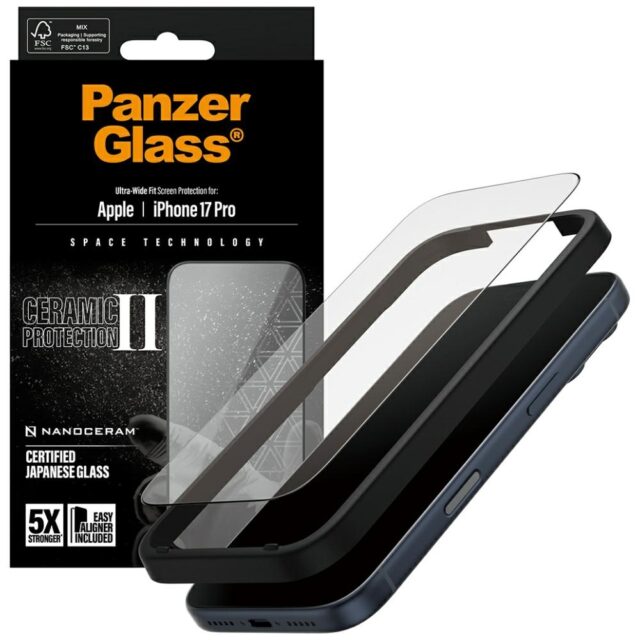 PanzerGlass Ceramic II Ultra-Wide Fit EasyAligner for iPhone 17 Pro - imagine 4