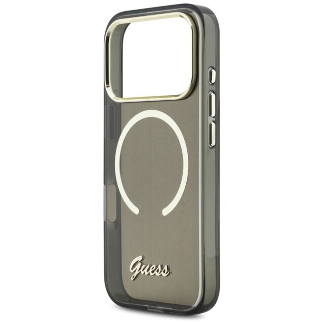 Case Guess IML Script Metal MagSafe for   iPhone 17 Pro black - imagine 6