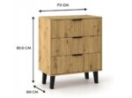 SCANDI 3S SLIM OAK ARTISAN CHEST OF DRAWERS - imagine 4