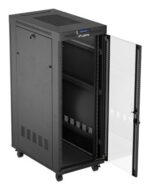 Standing installation rack cabinet 19  32U 600x1000 black glass door LCD Lanberg (flat pack) - imagine 5