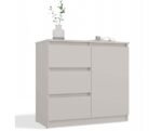 CHEST OF DRAWERS 1 DOOR 3 DRAWERS COLOUR CASHMERE - imagine 2