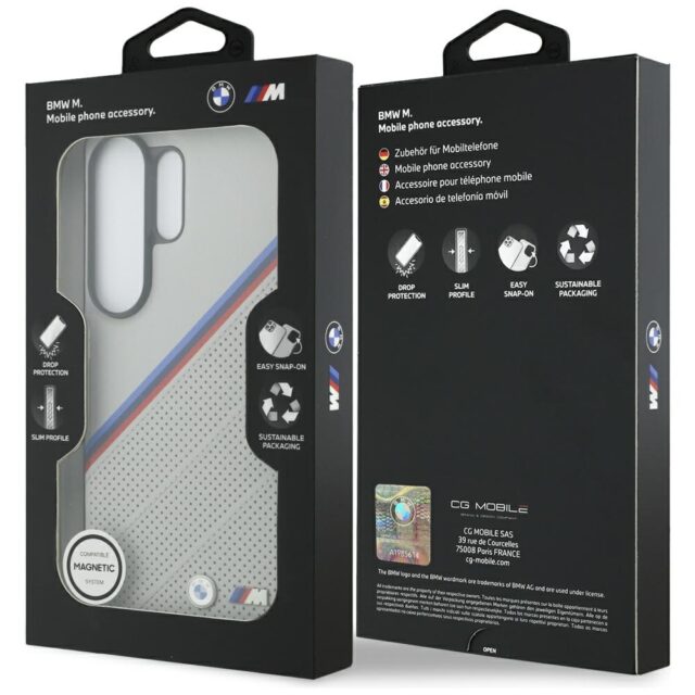 Case BMW Tricolor Metal Logo MagSafe for  Samsung Galaxy S26 Ultra grey - imagine 8