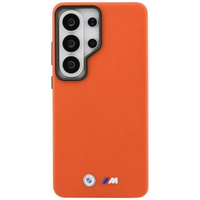 Case BMW M Metal Logo MagSafe for Samsung Galaxy S26 Ultra orange - imagine 3