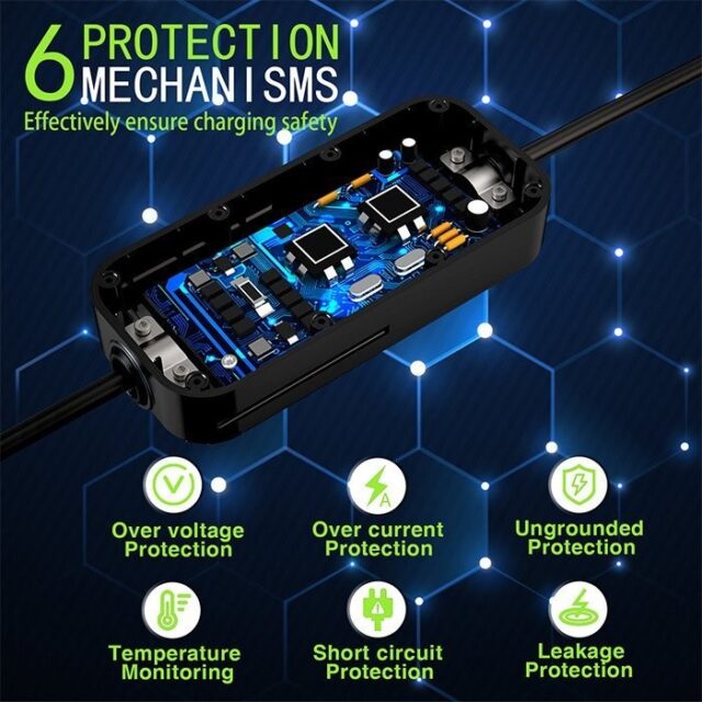 Qoltec Mobile charger for EV cars 2-in-1 Type 2 7kW 230V CEE 3 PIN - imagine 9