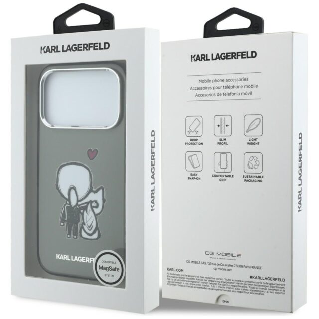 Etui Karl Lagerfeld Karl & Choupette      Back MagSafe do iPhone 17 Pro Max czarny - imagine 8