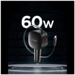 Car charger Spigen Essential EV603BT 60W USB-C/USB-A + USB-C cable black - imagine 2