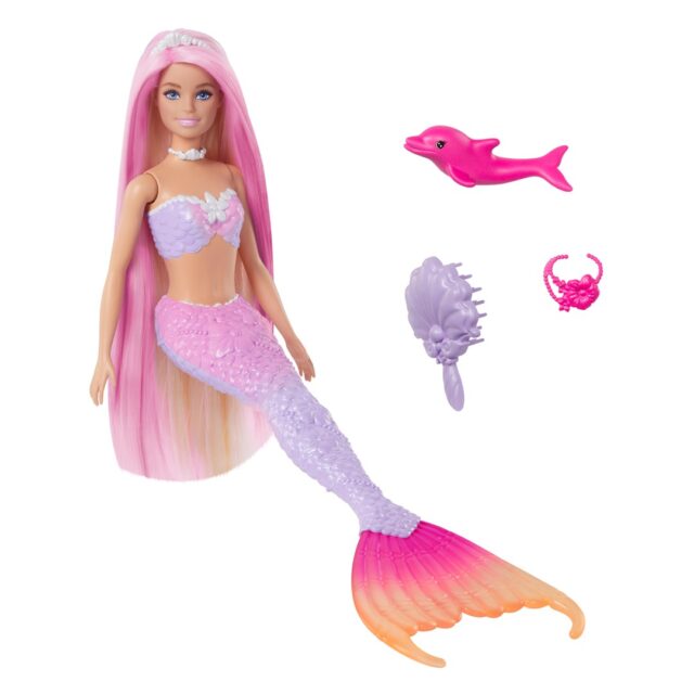 Barbie A Touch of Magic “Malibu” Mermaid Doll with Color Change Feature  Pet Dolphin and Accessories - imagine 6