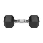 REBEL ACTIVE Rubber-coated cast iron dumbbells 2x8 kg - imagine 4