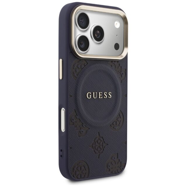 Etui Guess Peony Hot Stamp MagSafe do     iPhone 17 Pro Max niebieski - imagine 4