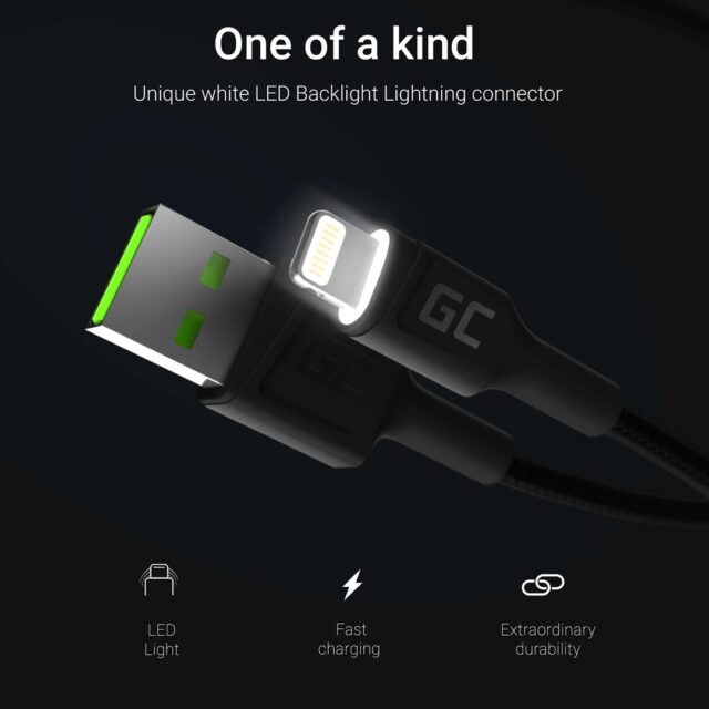 Green Cell KABGC05 lightning cable 1.2 m Black - imagine 3