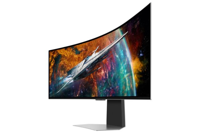 Samsung G95SC computer monitor 124.5 cm (49 ) 5120 x 1440 pixels Dual QHD OLED Silver - imagine 5
