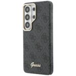 Guess PU 4G Script Metal Logo Magnetic Zadní Kryt pro Samsung Galaxy S26 Ultra Black - imagine 3
