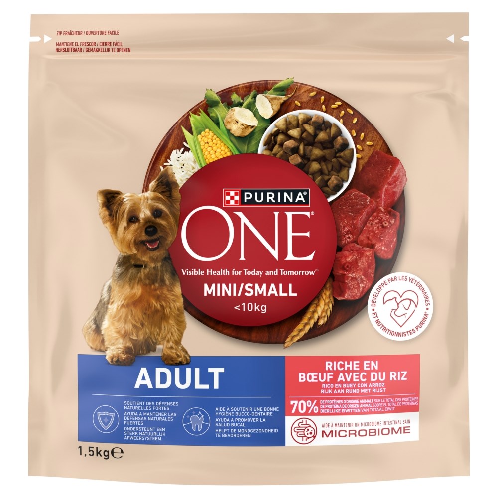 cps-176651616468455e48a3907a96435374-2026-03-26-17-03-45 PURINA ONE MINI Dog Adult Beef & Rice 1 5kg - imagine 1