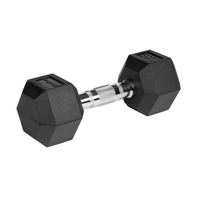 REBEL ACTIVE Rubber-coated cast iron dumbbells 2x6 kg - imagine 3