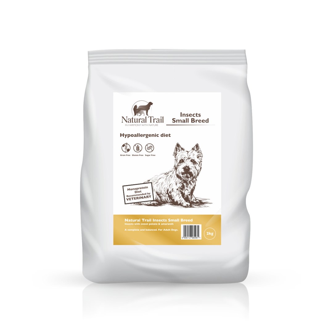 cps-1846d40af68240e1aa6fc38d9a66a1dd-2026-03-29-10-26-06 NATURAL TRAIL Insect Small Breed Hypoallergenic Diet - Dry Dog Food - 2 kg - imagine 1