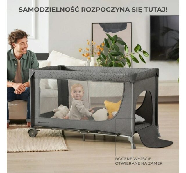 KinderKraft travel cot JOY 2 DARK GREY - imagine 6