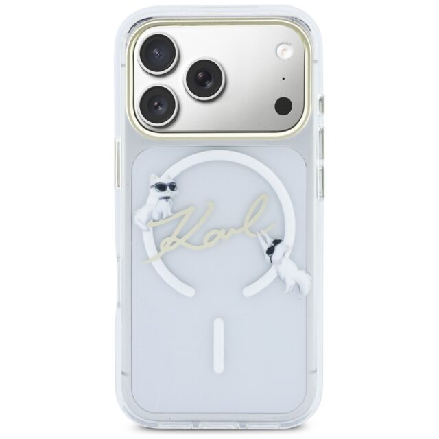 Case Karl Lagerfeld IML Choupettes Karl  Script Logo MagSafe for iPhone 17 Pro Max transparent - imagine 3