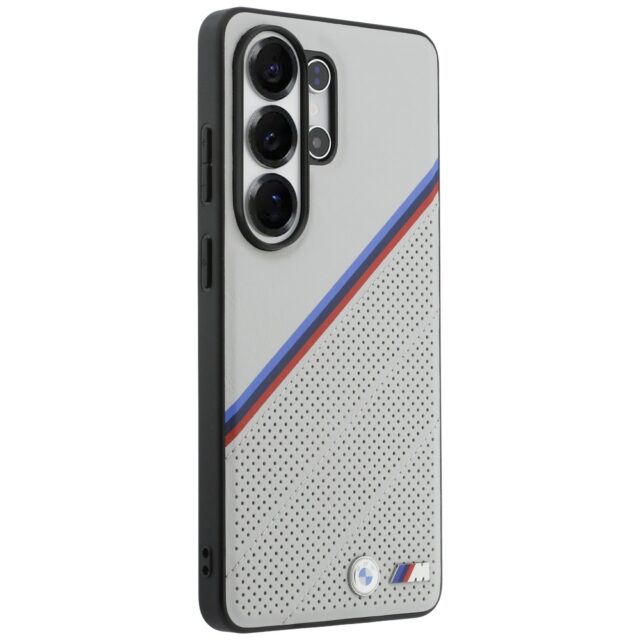 Case BMW Tricolor Metal Logo MagSafe for  Samsung Galaxy S26 Ultra grey - imagine 4