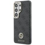 Guess PU Leather 4G Strass Logo Gold Frame Magnetic Zadní Kryt pro Samsung Galaxy S26 Ultra Black - imagine 3