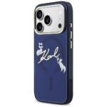 Case Karl Lagerfeld IML Choupettes Karl  Script Logo MagSafe for iPhone 17 Pro blue - imagine 2