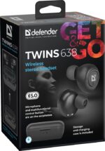 Defender Twins 638 Headset Wireless In-ear Calls/Music Bluetooth Black - imagine 9