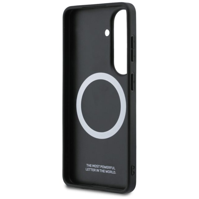 Case BMW Tricolor Metal Logo MagSafe for  Samsung Galaxy S26 black - imagine 7