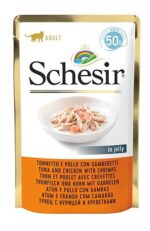 SCHESIR in jelly Tuna and chicken with shrimps - wet cat food - 50 g