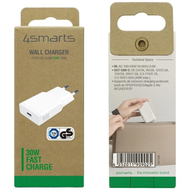 Wall charger 4smarts PDPlug Slim 30W GaN USB-C white - imagine 6