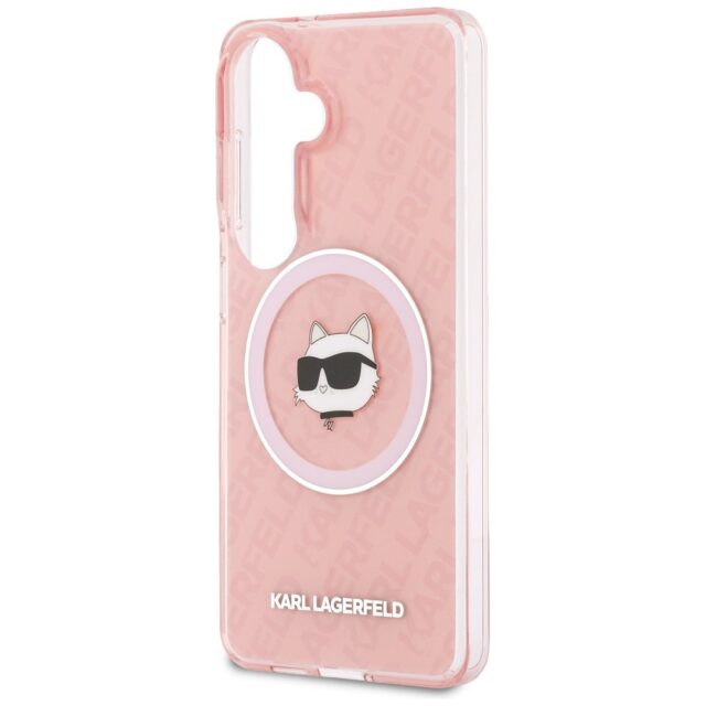 Case Karl Lagerfeld IML Repeated         Choupette MagSafe for Samsung Galaxy S26 Plus pink - imagine 6