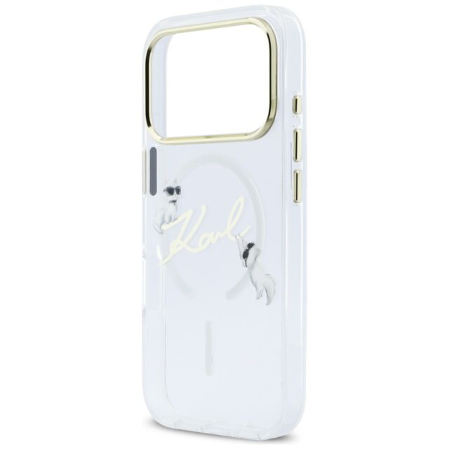 Case Karl Lagerfeld IML Choupettes Karl  Script Logo MagSafe for iPhone 17 Pro transparent - imagine 6
