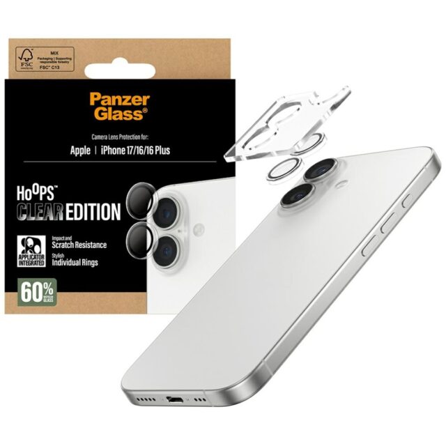 PanzerGlass Hoops Tempered Glass Lens Screen Protector for iPhone 17 / 16 / 16 Plus - imagine 4