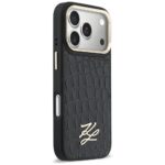 Etui Karl Lagerfeld Croco KL Script Logo  MagSafe do iPhone 17 Pro Max czarny - imagine 4