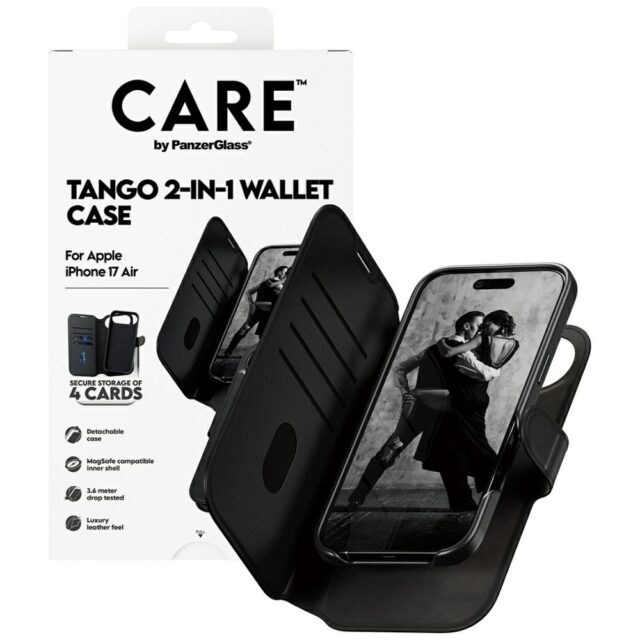 Case CARE by PanzerGlass Feature Tango 2w1 Wallet Case MagSafe for iPhone Air black - imagine 4