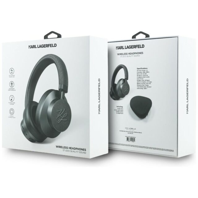 Headphones Karl Lagerfeld Grained Initials Bluetooth ANC gray - imagine 7