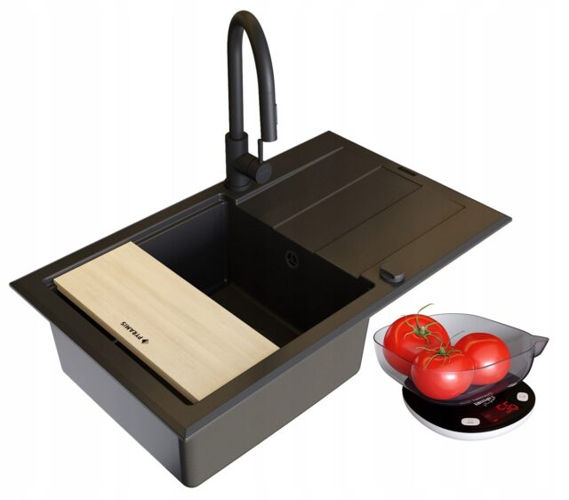 Set - PYRAMIS SPARTA PLUS LUX (78X48) 1B 1D sink + IDEA BLACK EDITION BATTERY - 070175802BE - Volcano - imagine 2