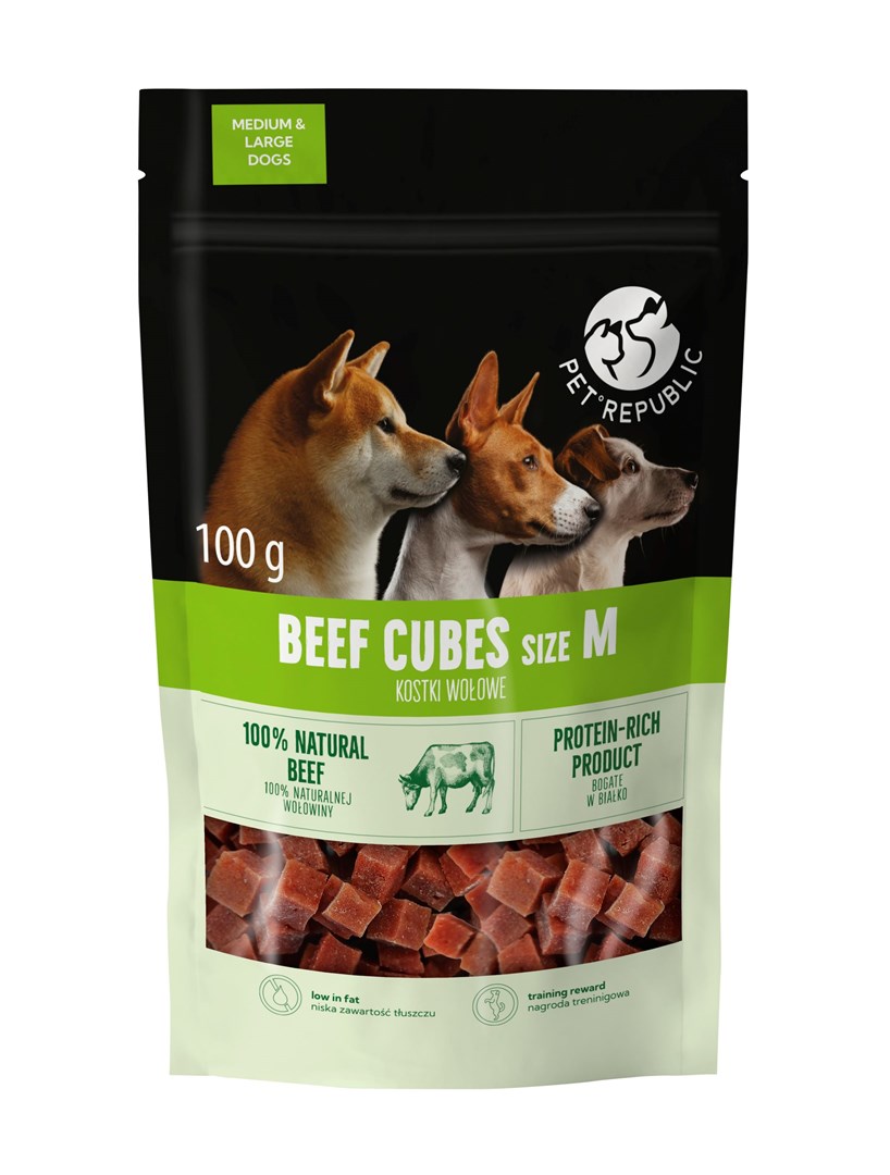 cps-1eca56705672547e69becb139e84c69c-2026-03-28-13-54-49 PETREPUBLIC Beef cubes M - dog treat - 100g - imagine 1