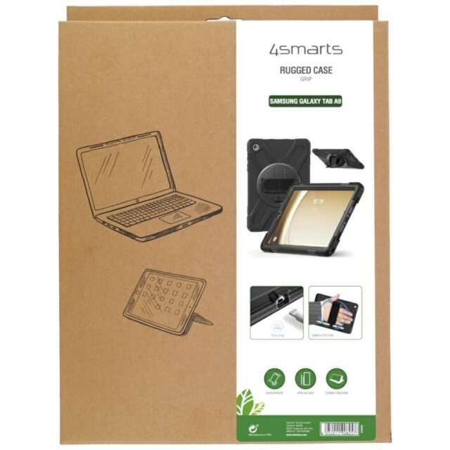 Pancerne etui z uchwytem 4smarts Rugged   Case Grip do Samsung Galaxy Tab A9 czarny - imagine 7