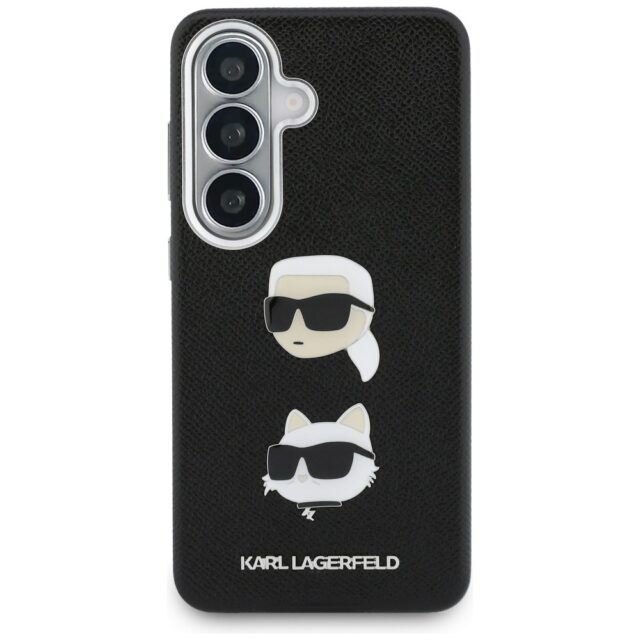 Case Karl Lagerfeld Saffiano Double      Heads Metal for Samsung Galaxy S26 Plus black - imagine 3